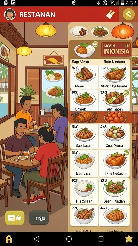 Tampilan permainan yang menarik dan intuitif.