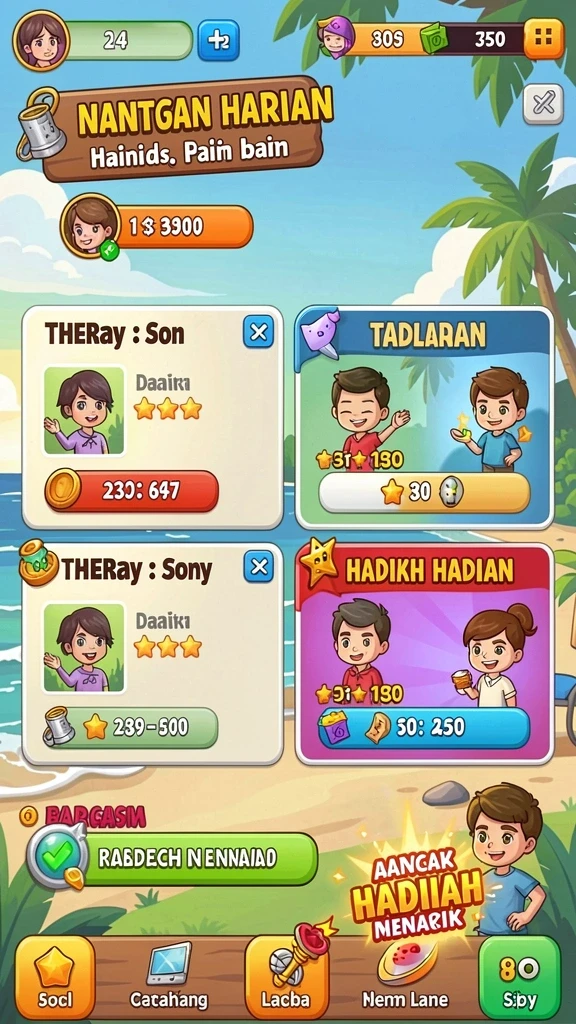 Tantangan seru dalam setiap level permainan.