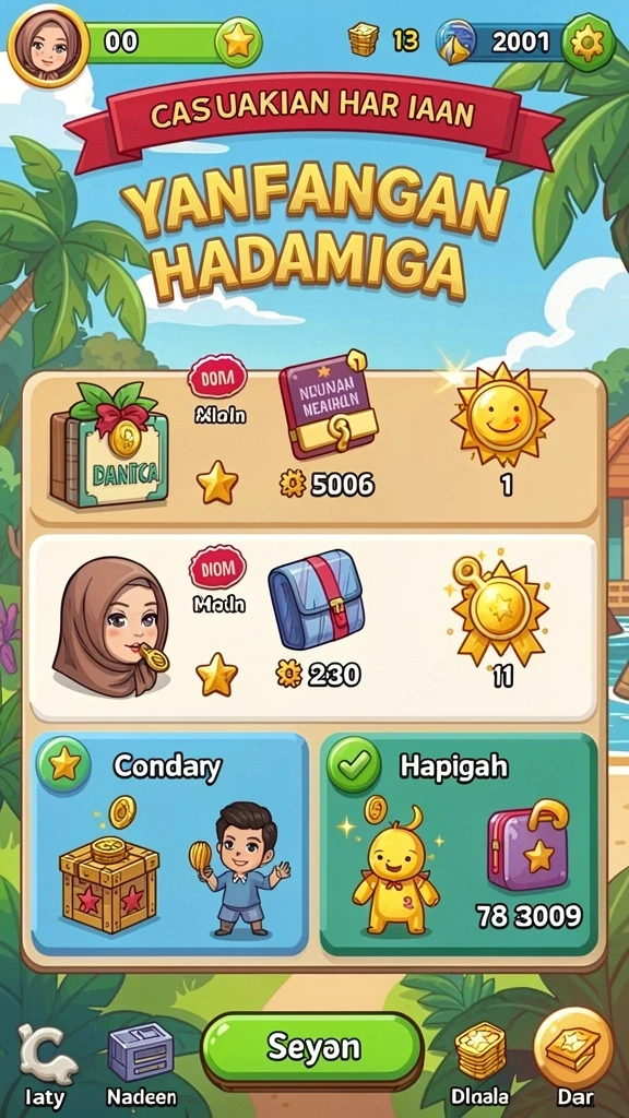 Karakter unik dengan kemampuan menarik yang bisa dipilih.