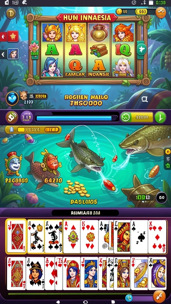 Screenshot antarmuka menarik dengan berbagai pilihan permainan.