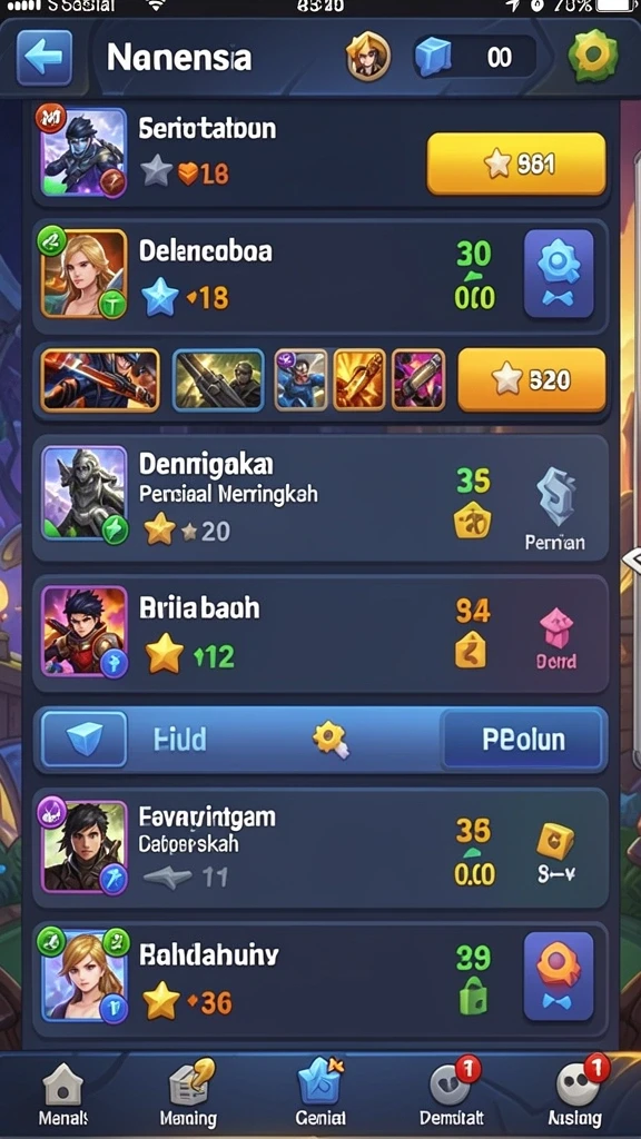 Karakter unik yang dapat dipilih oleh pemain.