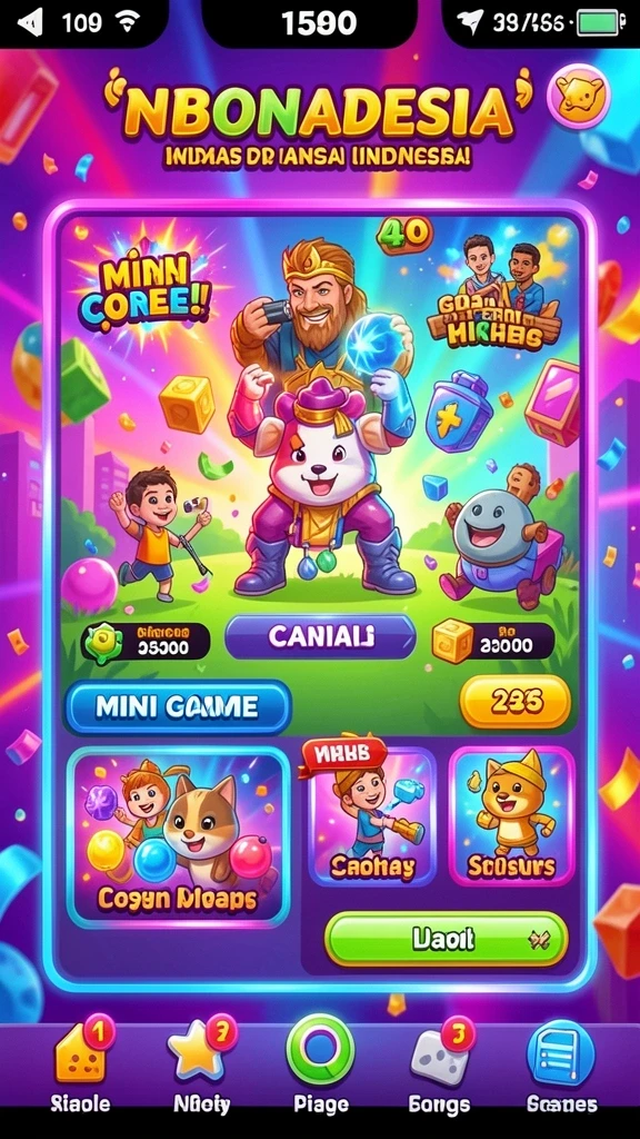 Pemandangan level dalam TOTO20 yang penuh warna.